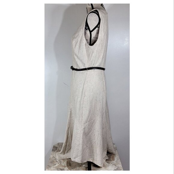 Classiques Entier Tweed-Like Sleeveless Dress, Cream, Womens Size 12 - Picture 3 of 7